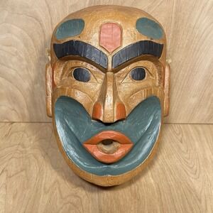 Northwest Coast Indian Mask, Tribal Mask, Resin, Vintage Made In Canada